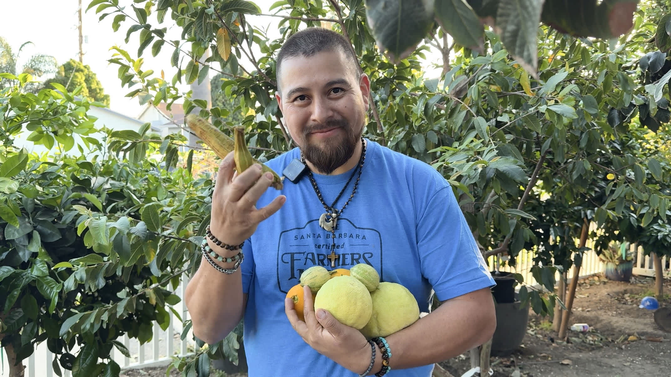 Manuel, a featured PickFresh seller, with his fresh produce